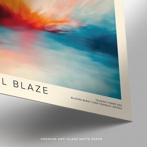 Unframed Rothko-style sunrise art print with bold colours.