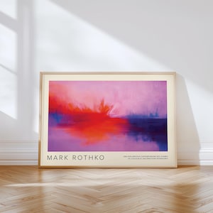Mark Rothko Abstrakter Sonnenaufgang Horizon Kunstdruck | Lebendige Rot, Lila und Blau Wandkunst für Schlafzimmer, Büro oder Wohnzimmer