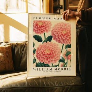 Stampa artistica da parete con fiori rosa di grandi dimensioni per la camera da letto / Poster floreale extra large / Decorazione rosa per il soggiorno / Grande stampa botanica per il bagno