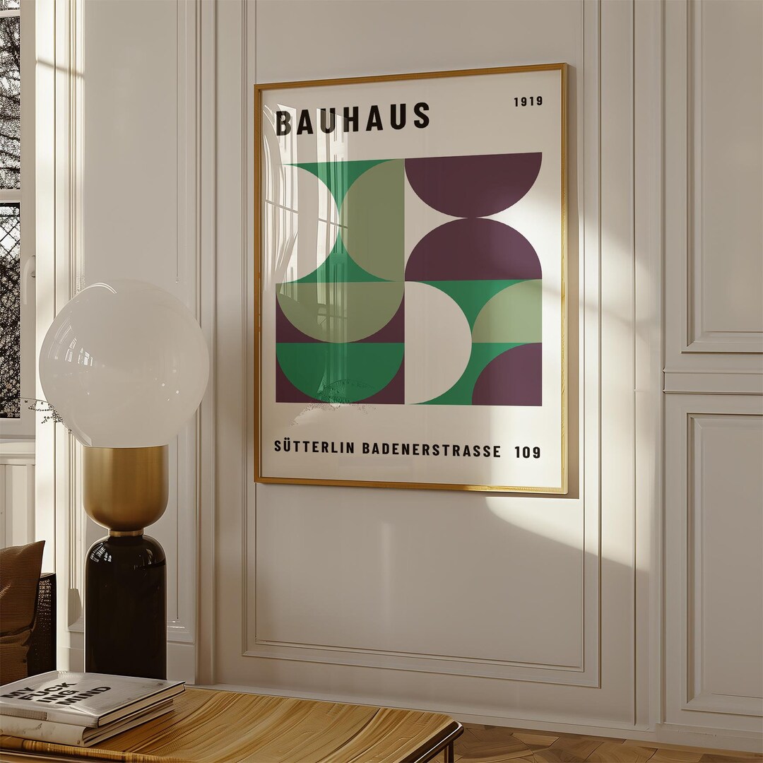 Photo inspiration: Picture Idea: Minimalist Green Wall Art Modern Abstract Print Retro Decor Colourful