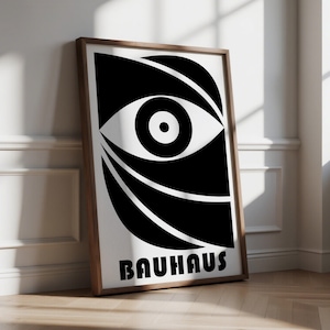 Póster de diseño Bauhaus alemán, póster de arte geométrico en blanco y negro para sala de estar, arte minimalista, arte de pared contemporáneo, impresión moderna de moda.