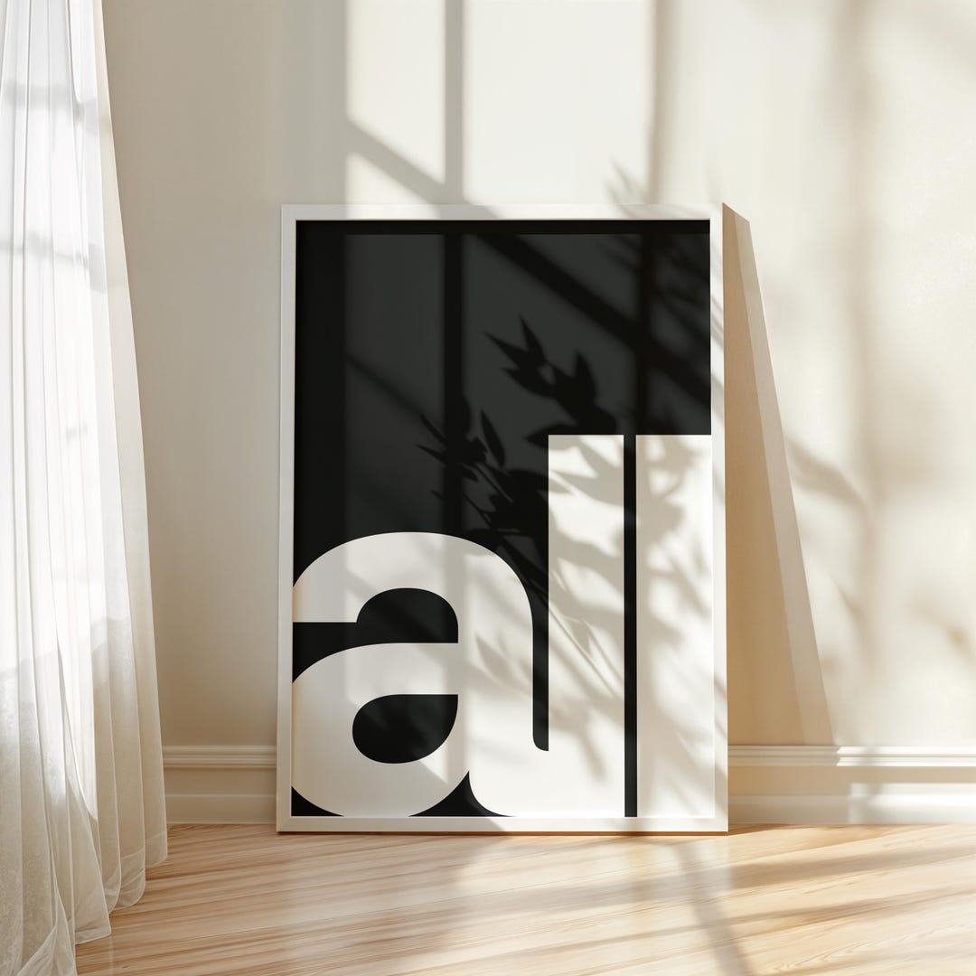 Black and White Typography Art Big Poster Typography Print for Office ...