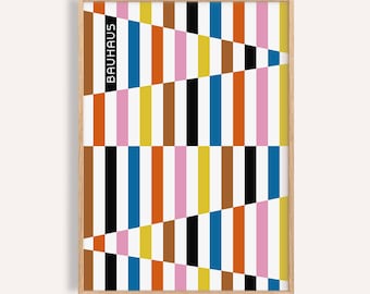 Bauhaus Art Print: Colorful Abstract Geometric Poster