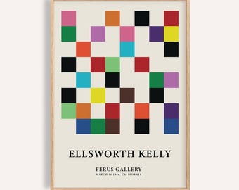 Ellsworth Kelly Geometric Print: Colorful Abstract Grid Art - Etsy