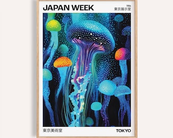 Jellyfish Pop Art Print: Bold Japanese Wall Decor
