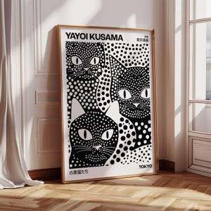 Funky Wall Art of Black Cat Large Wall Art for Apartment