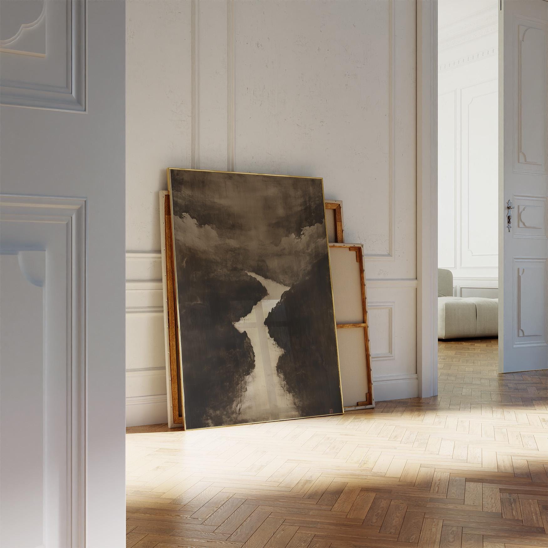 墨絵川の風景画：日本の水墨画 - Etsy 日本