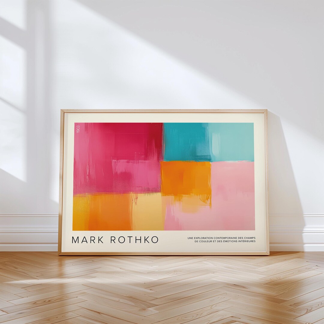 Blocks Mark Rothko Mark Rothko Colourful Living Room Wall Art | Abstract Colour Block Art ...