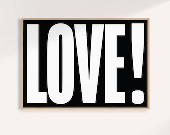 LOVE Typography Poster: Modern Minimalist Wall Art