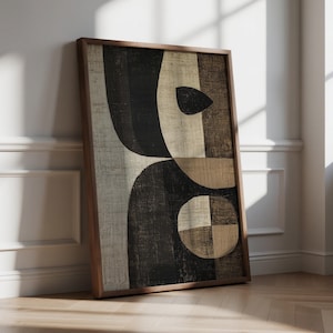 Earth Elements | Wabi Sabi Abstract Geometric Art Print | Minimalist Poster for Modern Living Room Decor | Natural Wall Art for Bedroom Art