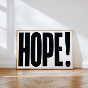 HOPE Typography Print: Inspirational Modern Wall Art