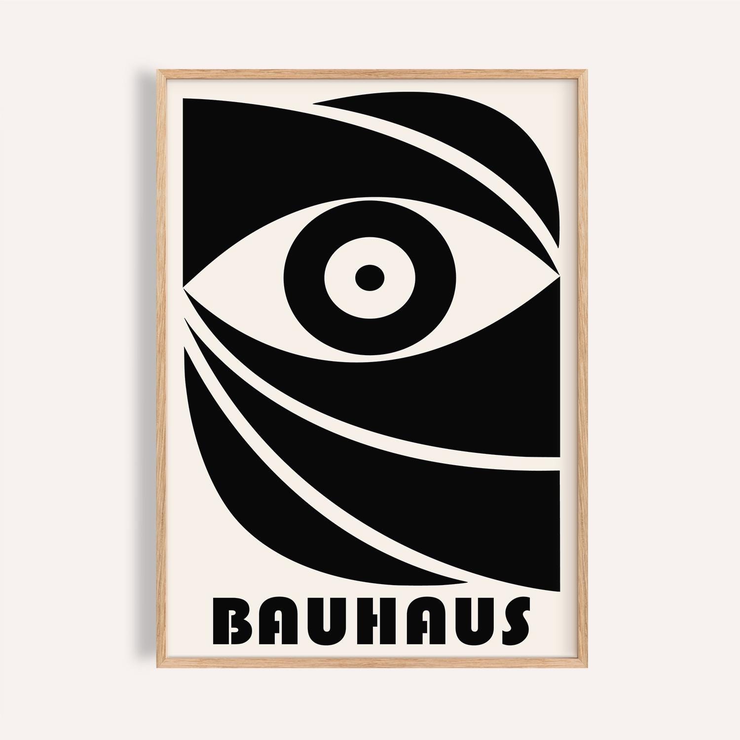 Affiche Bauhaus Formes Géométriques Orange Et Noir – Papier Mat Premium – Sans Cadre