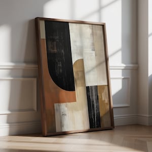 Wabi Sabi Geometric Print: Modern Japandi Terracotta Wall Art