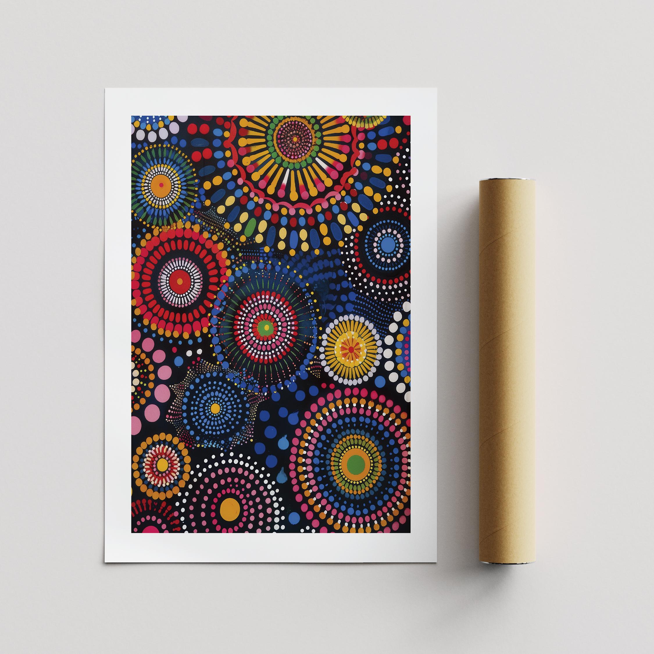 Colorful Mandala Dot Art Print: Boho Maximalist Home Decor - Etsy