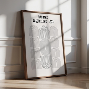 Bauhaus Arch Line Art Print: Minimalist Geometric Poster