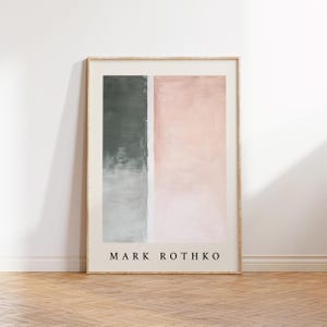 Póster inspirado en Mark Rothko, arte de pared con bloques de colores abstractos en tonos pastel, impresión contemporánea en rosa suave para dormitorio, oficina, cocina y comedor