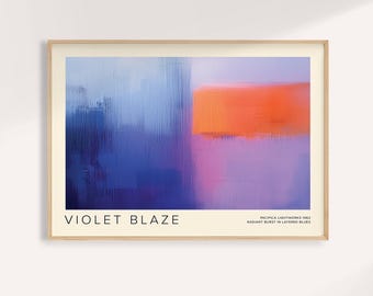 Rothko Inspired Abstract Art Print: Purple, Blue, Orange Color Blocks