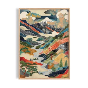 Mount Fuji Art Print: Modern Japanese Landscape Poster