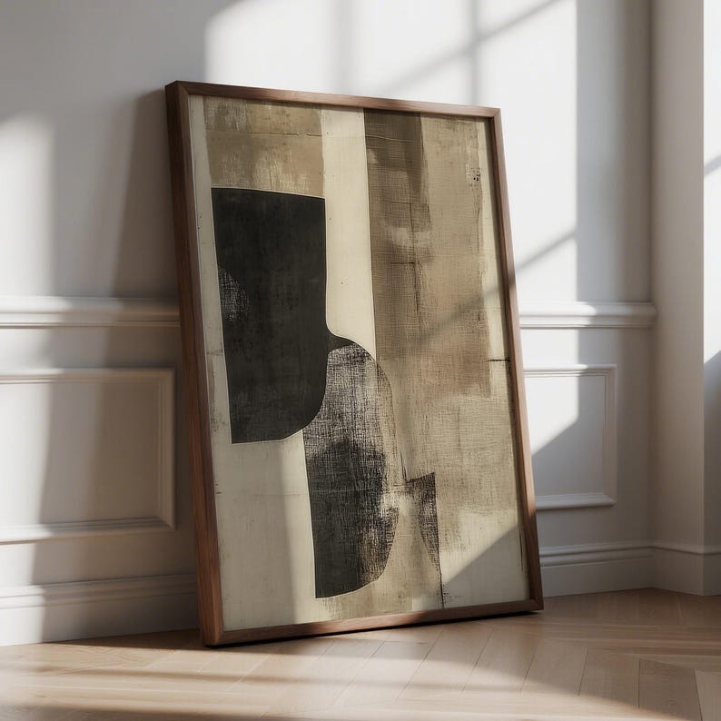 Wabi Sabi Wall Art Print: Neutral Abstract, Japandi Decor (digital ...
