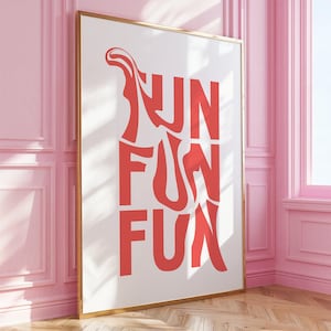 FUN Typography Print: Vibrant Bold Decor for Kids Room