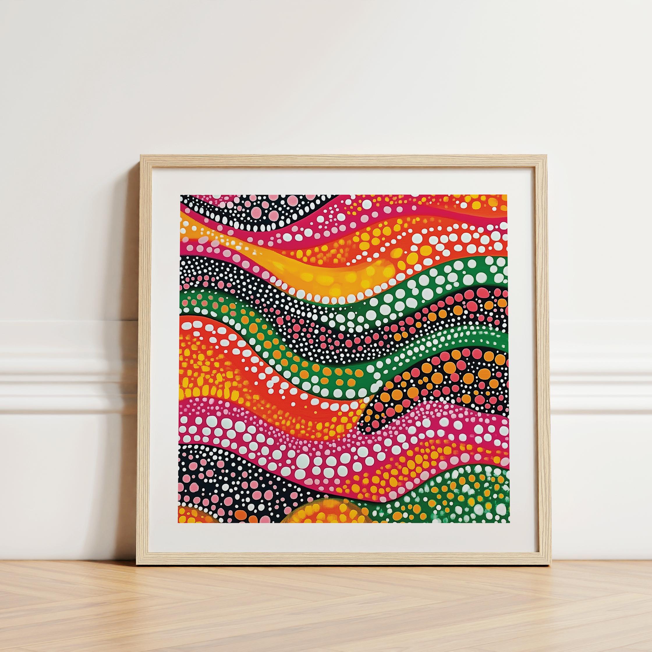 Abstract Wave Art Print: Colorful Pop Style, Modern Home