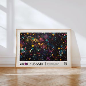 Póster de arte abstracto con lunares coloridos / Impresión abstracta moderna de Yayoi Kusama / Arte de pared colorido para el hogar o la oficina