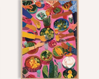Mexican Fiesta Art Print: Colorful Kitchen & Dining Room Decor