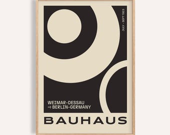 Bauhaus Art Print: Large Abstract Geometric Poster, Modern Minimalist Decor