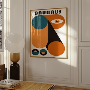 Retro Geometric Bauhaus Art Abstract Decor Wall Art Bold Colour Poster Bauhaus Wall Art Geometric Poster Minimalist Bauhaus Wall Print