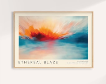 Abstract Sunrise Art Print: Rothko Style, Ocean Colors