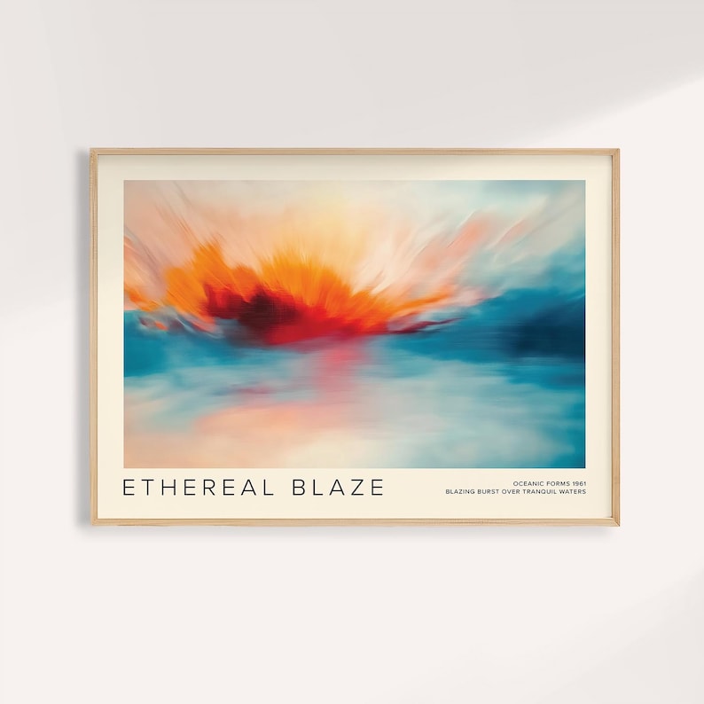 Abstract Sunrise Art Print: Rothko Style, Ocean Colors