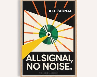 Vinyl Record Soundwave Poster: Modern Audiophile Wall Art