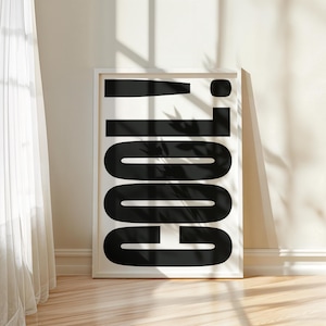 Coole posterideeën voor slaapkamermuur - moderne zwart-witte typografiekunst, minimalistisch muurdecor, tienerposter, stijlvolle kameresthetiek