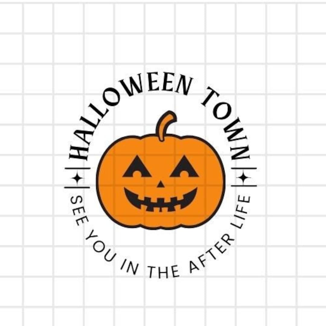 Halloween Town Pumpkin Logo SVG PNG Design Spooky Ghost Cricut Tshirt