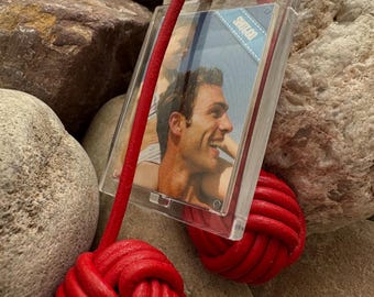 Porte-clés en cuir fait main avec cadre photo