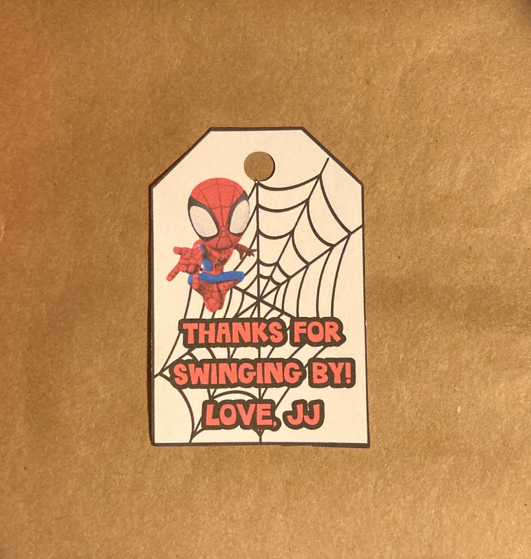 Personalized Spidey and Friends Gift Bag Tag Party Favor Bag Etsy