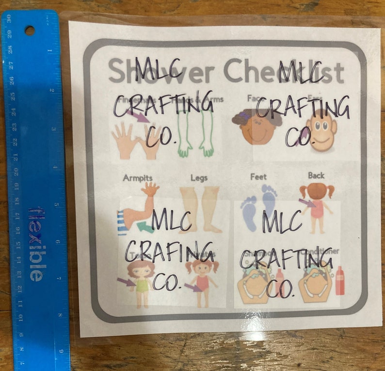 Laminated Girl Shower Checklist, Girl Shower Routine, Routine Chart for