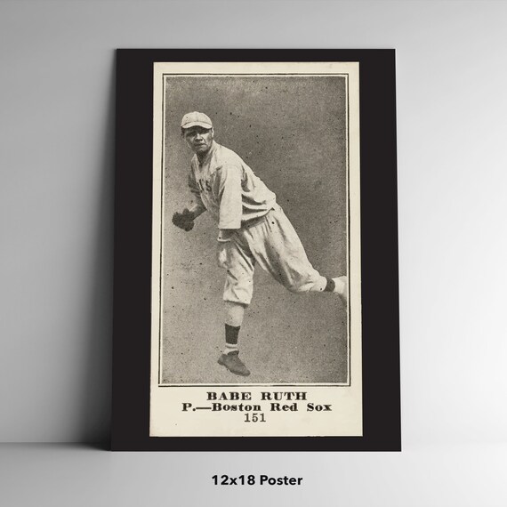 babe ruth tobacco card Babe Ruth 1916 M101-5 Sporting News Rookie Card Poster / Postcard / Canvas Baseball  Card Tobacco Card Boston Red Sox New York Yankees BCP2