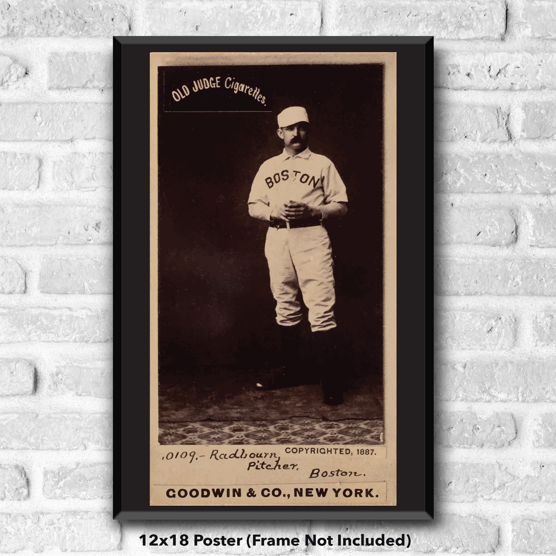 Old Hoss Radbourn 1887-1890 Old Judge Card Poster / Postcard