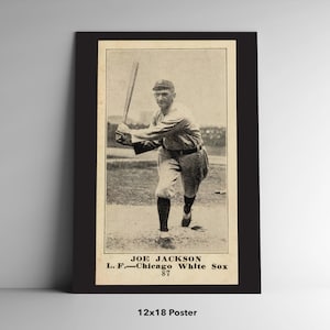 Shoeless Joe Jackson 1916 M101-5 Sporting News Card Poster / Postcard / Canvas Baseball Card Tobacco Card Chicago White Sox Black Sox BCP5