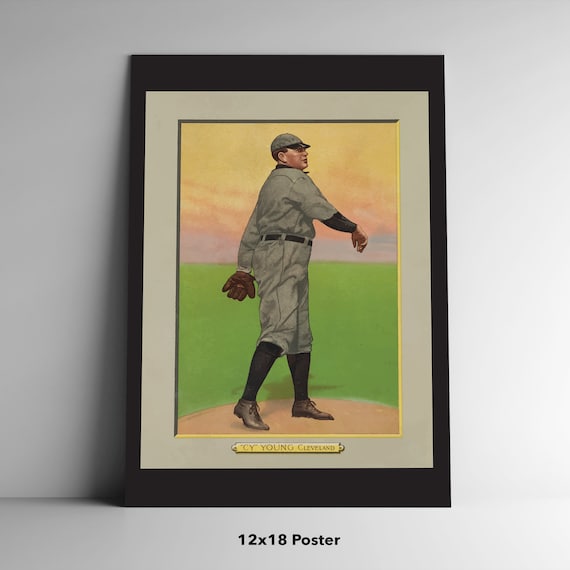 cy young tobacco card Cy Young 1910-1911 T3 Turkey Red Card Poster / Postcard / Canvas Baseball  Card Tobacco Card Denton True Cleveland Indians Naps BCP17
