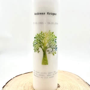 Memorial candle-mourning candle-mourning-tree of life-mourning saying-memorial candles-personalized-