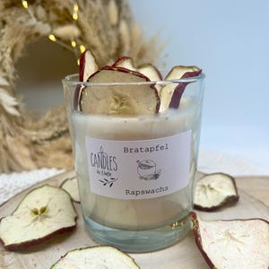 scented candle-scented candles-apple-dried fruit-baked apple-scented oil-vegan-rapeseed wax-scented candle in a glass-Christmas-gift ideas-gifts-
