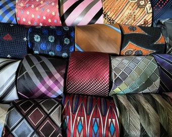 24 Pieces Mens Designer Silk Neckties Lot Wholesale Wear Quilt Craft Stripe Geometric Abstract Excellent Tie Lots