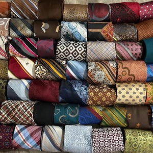 50 Pc Neckties Men Vintage Modern Neck Ties Lot Quilter Craft Cutter Lots