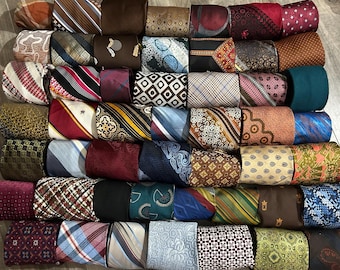 50X Neckties for Men Vintage Men's Tie Neck Ties Lot Cutter Craft Quilting Hobby Necktie Tie Mens Clothing Gift