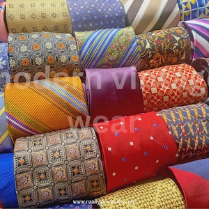 Lot 50 Neckties Mix Craft Quilting Cutter Abstract Stripe Deco More Tie Lots