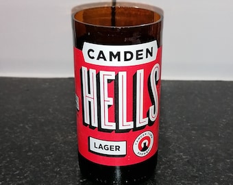 Camden Hells Lager 330ml recycled glass bottle into tumbler beaker pen pot Camden Town