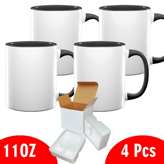Mugsie | 6 Pack 11oz Red Fluorescent / Neon Sublimation Mugs with Foam Supports Cardboard Boxes