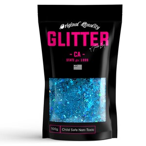 Mermaid Aqua Chunky Glitter 100g, Chunky Sequins Iridescent Flakes, Ultra-Thin Sparkles Set for Festival Arts, Tumbler, Epoxy Resin, Slime